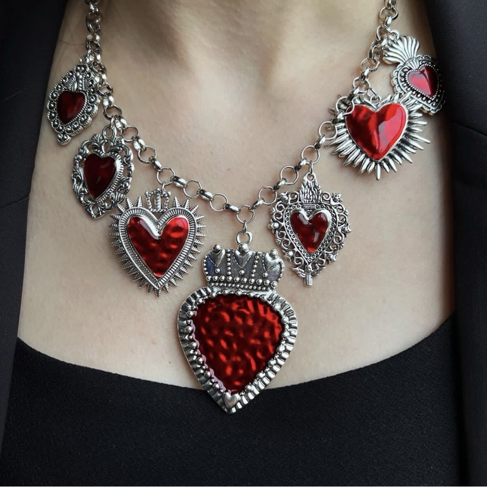 Heart Pendant Silver Necklace